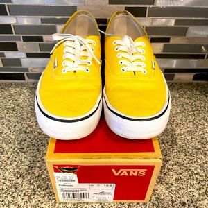 Vans Mens Size 10 Yellow Used With Box.